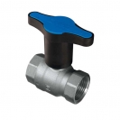 Ball valve with T-handle (BLUE plastic), PN 25, socket x socket