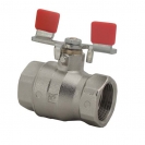 Ball valve with lever (steel, nickel-plated), PN 25, socket x socket