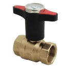 DZR Ball Valve  Extended Tee Handle Red Temperature Gauge UK Water Reg 4 Compliant