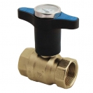 DZR Ball Valve Extended Tee Handle Blue Temperature Gauge UK Water Reg 4 Compliant