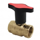 DZR Ball Valve Extended Tee Handle Red UK Water Reg 4 Compliant