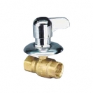 Ball valve for flush mounting with lever handle