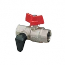 Ball valve with drain cock and T- handle