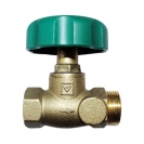 HERZ-Isolating valve, straight pattern with female x male thread without draining